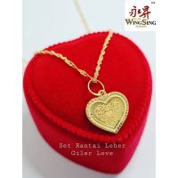 [COD] [Shop Malaysia] Wing Sing 916 GOLD solid water CHAIN pendant jewellery setset Solid giler Neck CHAIN and GOLD pendant 916