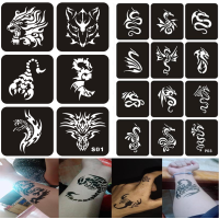 2-100pcs Henna Tattoo Stencils สำหรับผู้ชายผู้หญิง Airbrush Glitter Tattoo แม่แบบ DIY สี Plantillas Para Tatuajes-mu xuan trade