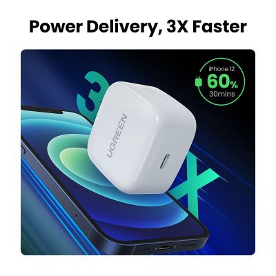 (1M USB C to USB C cable)UGREEN Original Quick Fast 20W Power Delivery Charger