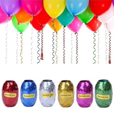 10m/pack Laser Balloon Ribbon Metallic foil Balloon Rope For Festival Decor Birthday Party