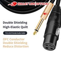 Golley Lion Ts แจ็คโมโนสายเคเบิ้ลไมโครโฟน สําหรับไมโครโฟนไดนามิกตัวเมีย Xlr เป็น 1/4 (6.35 มม.)