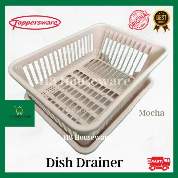 1pc Plastic Dish Rack, Modern Beige Double-layer Dish Drying Rack