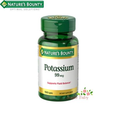 Natures Bounty Potassium 99 mg 100 Caplets โพแทสเซียม 100 แคปเลท