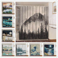 Ink Painting Art Shower Curtains Waterproof Fabric Cloth Bathroom Decoration Supply Washable Bath Room Curtain douche gordijn 3d