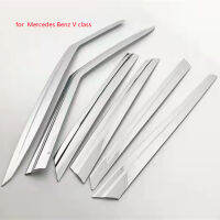 Chrome ประตู Visor ด้านข้างหน้าต่าง Deflector Shade Sun Rain Shield Silver ชายคาสำหรับ Benz V Class V260L B396 2016-21