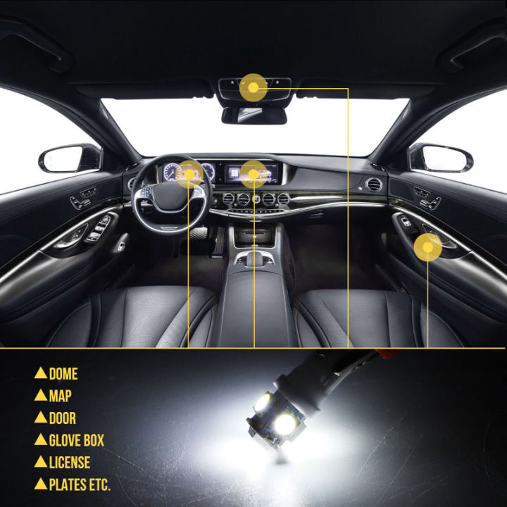 ชุดหลอดไฟ-led-สำหรับภายในรถยนต์18ชิ้นโดมท้ายรถโคมไฟป้ายทะเบียนโดมชิ้นส่วนไฟหลังคาการอ่านแผนที่6000k