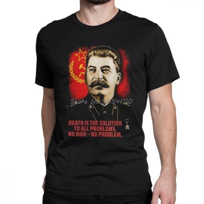 (HE)T-เสื้อยืดแขนสั้นผ้าฝ้ายพิมพ์ลาย Joseph Stalin Russia สําหรับผู้ชาย พร้อมส่งจ้า