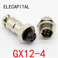 【CW】 1pcs GX12 4 Pin Male amp; Female 12mm Wire Panel Connector Aviation Plug L90 GX12 Circular Connector Socket Plug Free Shipping