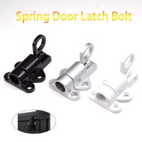 【LZ】 1pcs Aluminum Alloy Door Latch Bolt  4 Screws Window Gate Safety Pull Ring Spring Bounce Security Home Sliding Latch Hasp Lock