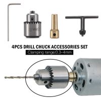 HH-DDPJMicro Motor Drill Chuck Clamping Range 0.3-4mm Taper Mounted Mini Drill Chuck With Chuck Key 3.17mm Brass Electric Motor Shaft