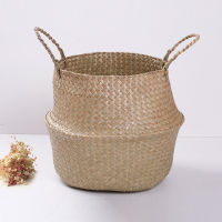 Home Plant Basket Seagrass Plant Basket Woven Belly Basketswith Storage Plant Pot and Laundry Bag Handmade and Grocery Basket