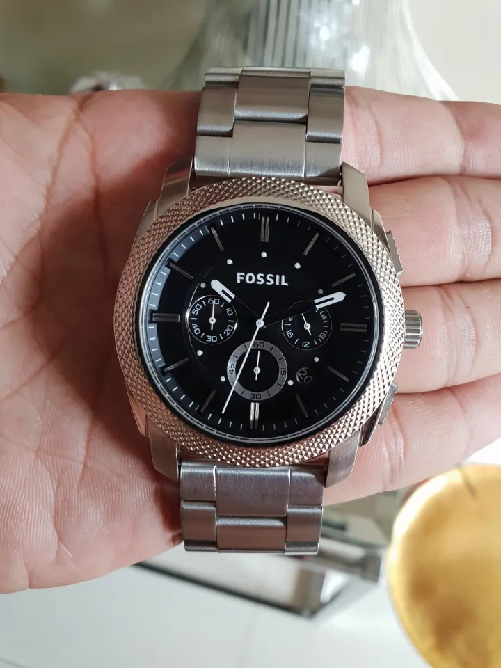 Fossil FS4776 Machine Chronograph Black Dial Stainless Steel Gents