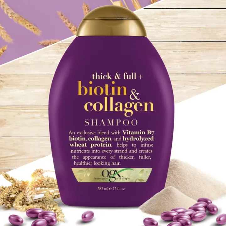 ข้อเสนอพิเศษ โอจีเอ็กซ์ แชมพู ติ๊ก แอนด์ ฟูล ไบโอติน แอนด์ คอลลาเจน 385
