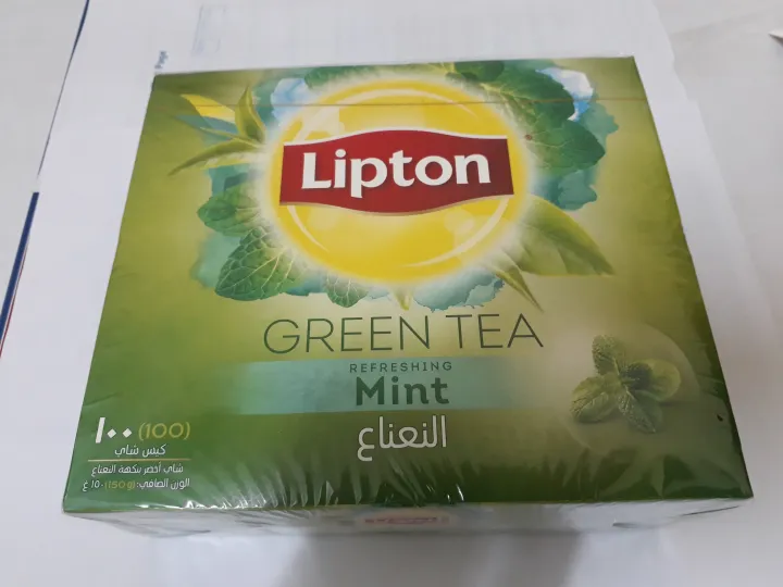 Lipton Green Tea Mint Flavor 100 Tea Bags Pack Lazada PH