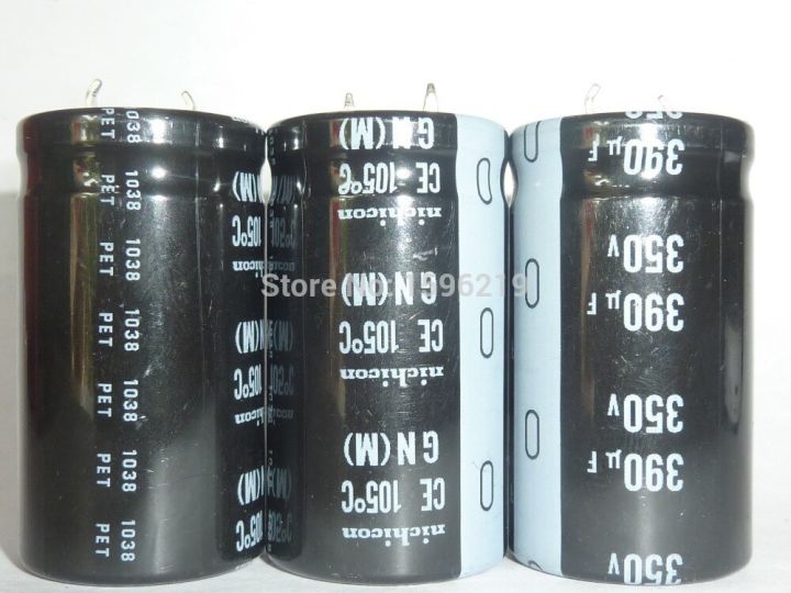 2pcs-390uf-350v-nichicon-gn-series-25x45mm-high-quality-350v390uf-aluminum-electrolytic-capacitor