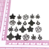 20PCS Mixed Stainless Steel Flower Charm Pendant DIY Charms