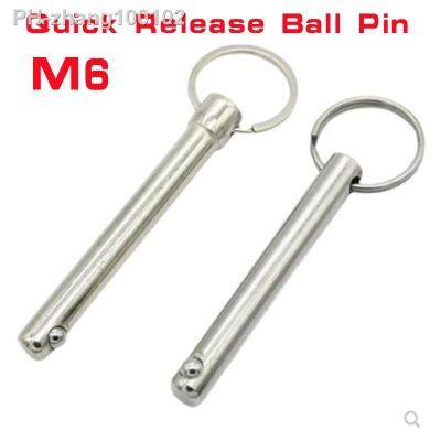 2pcs diameter 6mm M6x32/45/50/60/70/80 Quick Release Ball Pin locking pin steel with nickel