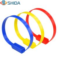 Hot sale 50pcs/lot 210mm length Plastic tightening security wire seals padlock cable tightener Ties Seal Lock for cargo Cable Management