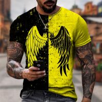 Angel Wings Personality 3d Printed T Shirt Cosplay Casual T -shirt Europe and America Short Sleeve Tee