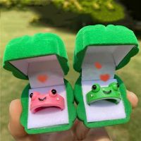 2Pcs Cute Frog Rings For Lover Polymer Clay Resin Acrylic Rings for Women Girls Couple Ring Summer Fashion Animal Jewelry Gifts