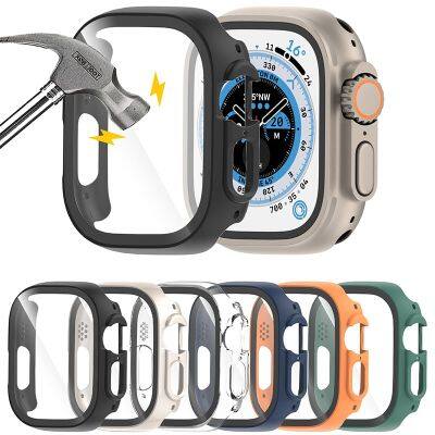 Glass+Case For Apple Watch Ultra 49mm Strap Smartwatch PC Bumper+Screen Protector Tempered Cover iwatch series band Accessories Cases Cases