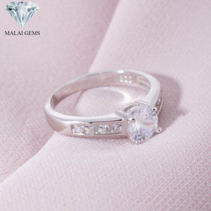 malai-gems-แหวนเพชร-แหวนเพชรชู-เงินแท้-925-เคลือบทองคำขาว-ประดับเพชรสวิส-cz-รุ่น-221-r1730-แถมกล่อง