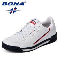 BONA Fashion Men Flats Shoes Autumn Breathable Mens Casual Shoes Trend Lightweight Leisure Shoes Comfortable Sneakers Shoes