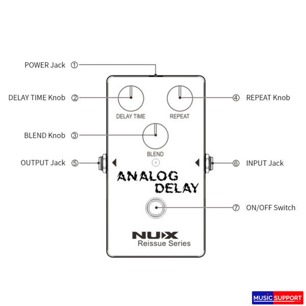 เอฟเฟคกีต้าร์ไฟฟ้า-nux-analog-delay