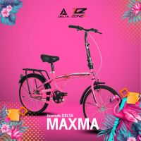 โปรโมชั่นส่งฟรี DELTA  รุ่น MAXMA จักรยานพับได้ FOLDING BIKE พร้อมตะแกรงท้าย ล้อ 20 นิ้ว 1 Speed คละสี สี-ชมพู