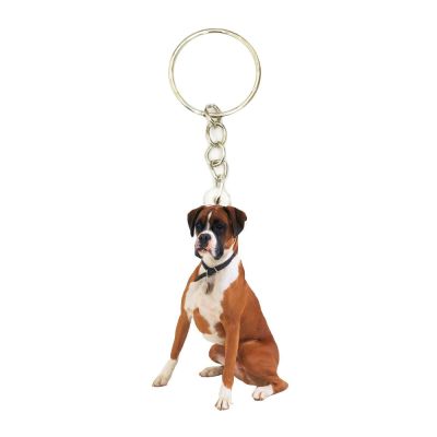 Acrylic German Boxer Dog Keyring Animal Charms Dogs 2D Flat Keychain Men Car Key Chain Ring best friends Gifts for Women ladies Key Chains