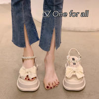 One for all พร้อมส่งจากไทย ฮิตที่สุด รุ่น TX369 รองเท้าส้มสุงการออกแบบโบว์ สูง 5.5 cm รองเท้าแฟชั่นผู้หญิง สไตล์เกาหลี งานมาใหม่สวยมากคะ