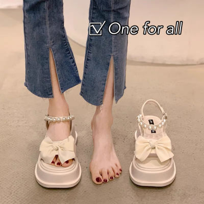[พร้อมส่ง] One for all พร้อมส่งจากไทย ฮิตที่สุด รุ่น TX369 รองเท้าส้มสุงการออกแบบโบว์ สูง 5.5 cm รองเท้าแฟชั่นผู้หญิง สไตล์เกาหลี งานมาใหม่สวยมากคะ