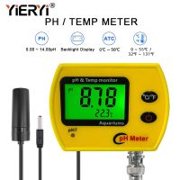 Yieryi PH Meter with Backlight Online PH-991 Aquarium PH Tester Temp Monitor Durable Acidimeter Tool for Tank Swim Pool Water