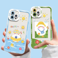 Cute Duck Case Compatible for IPhone 14 6 6S 7 8 Plus X XS XR 11 12 13 Pro Max Clear Casing Transparent TPU Silicone Soft Shockproof Phone Cover