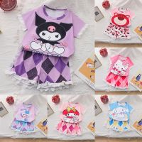 ✧۩ ชุดนอนคุโรมิ Kuromi Lotso ชุดนอนเด็ก ชุดนอน ผ้าฝ้าย พิมพ์ลาย Hello Kitty แฟชั่นฤดูร้อน สําหรับเด็กผู้หญิง