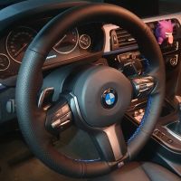 【YF】 Anti-Slip Black Leather Braid Car Steering Wheel Cover For BMW (M Sport) 2 Series F22 F23 F45 F46 X4 F26 X5 F15 X6 F16 2014-2019