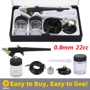 Gocheer Airbrush Kit with Compressor Dual Action Mini Air Brush Kit  Airbrush Gun Set for Painting with 0.2/0.3/0.5mm Needles for Arts Nails  Decor Cake Decor Makeup Model Coloring