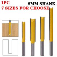 1pc 8mm Shank Long Straight / Dado Router Bit 73,77,83,88,95,109,112mm ความยาวเครื่องตัดไม้เครื่องมือตัดไม้