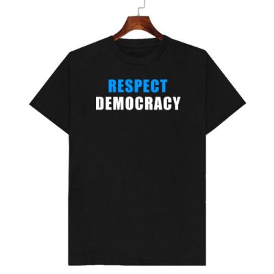 💥hot tshirt💥 เสื้อยืด RESPECT DEMOCRACY เก็บเงินปลายทาง ตรงปก 100% พร้อมสำหรับการจัดส่ง👕