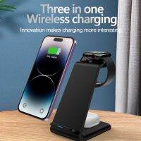 ☌ↂ 3 In 1 Wireless Charger for IPhone 14 Pro 13 12 11 X XR 8 Airpods Apple Watch Phone Stand Vertical Mobile Phone Charging Station