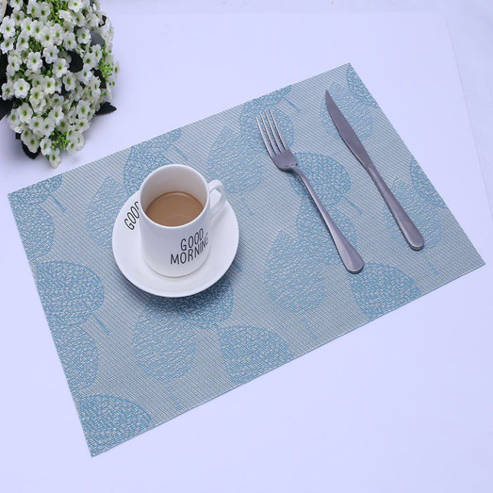 4pcs-restaurant-insulation-placemat-table-mat-disc-pad-bowl-pad-coaster-waterproof-tablecloth-decoration-pvc-mat-45-30cm