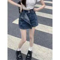 R denim shorts A-line short skirt skirt womens summer high waist all-match culottes