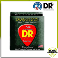 สายกีต้าร์โปร่งเคลือบ DR Strings รุ่น DRAGON SKIN Clear Coated Acoustic Guitar Extra Light