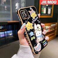 เคส JIUMOO สำหรับ OPPO A72 5G A73 5G A53 5G เคสโทรศัพท์แฟชันสุดหรูการ์ตูนกระต่ายน่ารักเก๋ไก๋ลวดลายขอบดีไซน์ใหม่เคสกันกระแทกคลุมทั้งหมดป้องกันเลนส์กล้องเคสนิ่ม