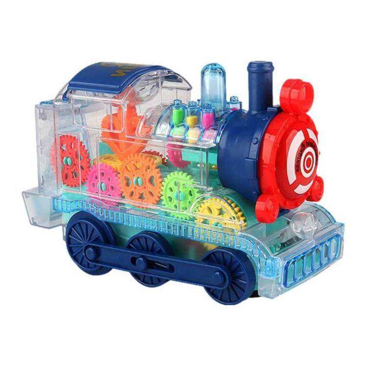 Baby Train Toy Train Model with Flashing Light Rotating Toy Train Gifts