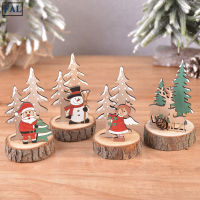 FAL Wooden Christmas Ornament 2D Cartoon Figure Silhouette Statue Winter Festival Scene DIY Home Decor Gift For Friends