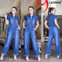 จั้มสูทยีนส์ Jumpsuit jeans ,เพลย์สูท, ชุดเดรสกางเกง,กางเกงยีนส์ Leonine J6014