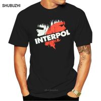 Interpol Promo Band T-shirt size LARGE Nicely Faded Black Rock Tee Simple Short-Sleeved Cotton T-Shirt Top Tee