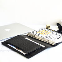 a5 Notebook 6Rings Agenda Organizer Cowhide Diary Journal Sketchbook Planner business simplici Office Leather case pocket