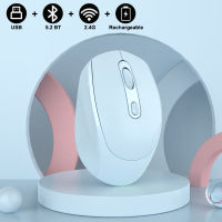 (มีในสต็อก) เมาส์เล่นเกมไร้สาย USB 2.4Ghz Dual Mode เมาส์ที่รองรับบลูทูธแบบชาร์จไฟได้ Silent Ergonomic Mause Mice สำหรับแล็ปท็อปพีซี **